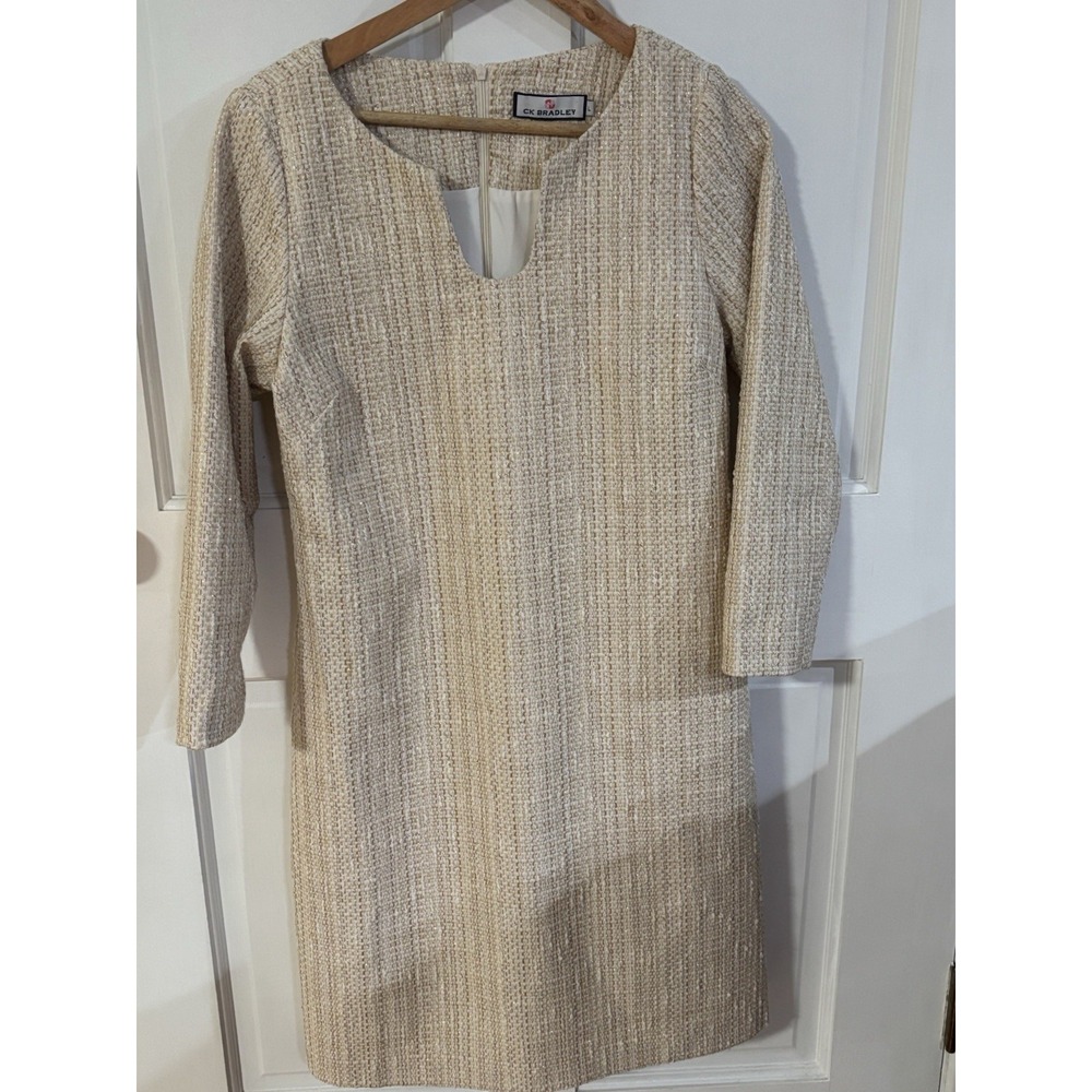 ck bradley dress Large Tweed‎ With Gold Accents EUC